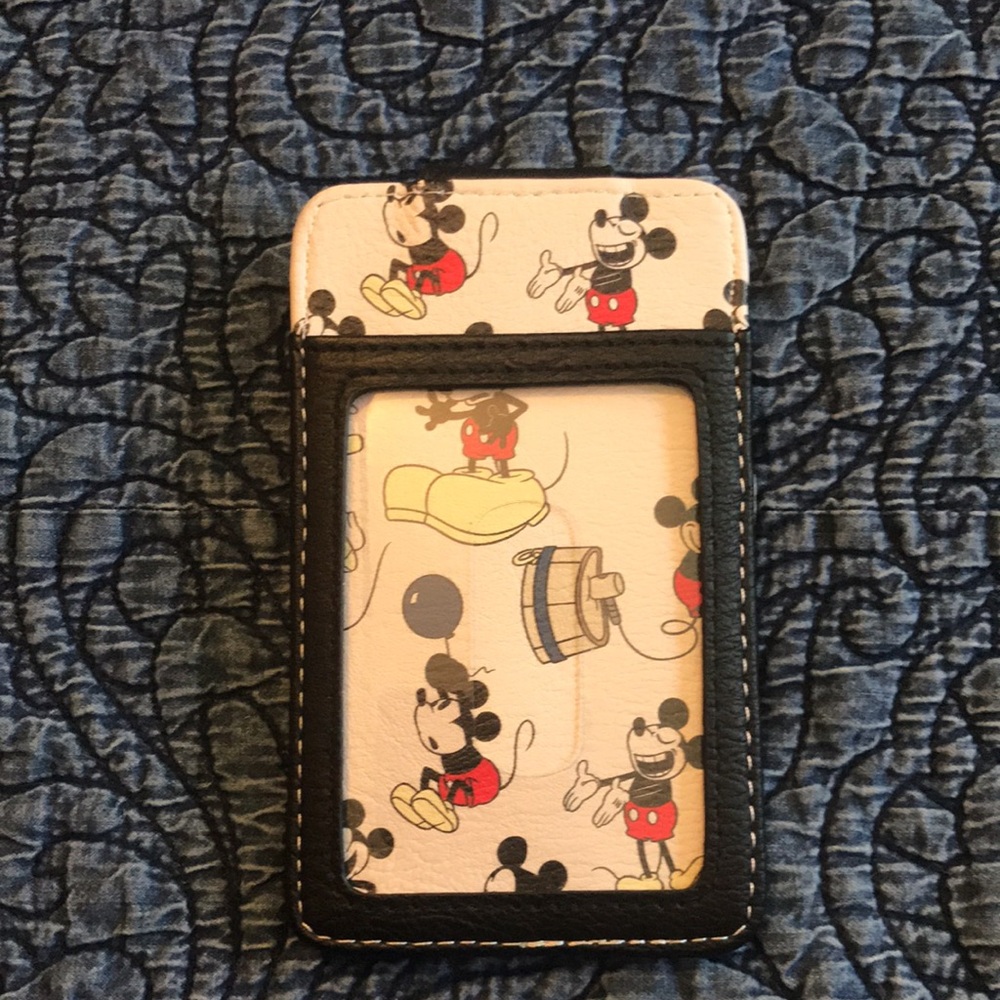 Loungefly Disney Mickey Mouse Balloon All Over Print Card Holder Wallet - Picture 2 of 3